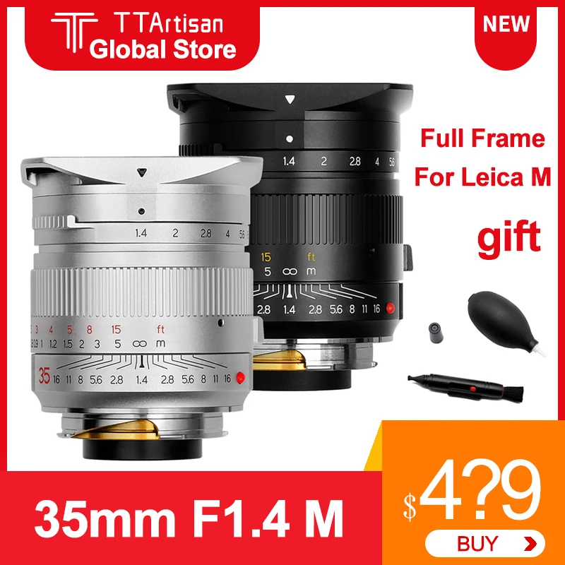 

TTArtisan 35mm F1.4 M Full Frame Lens for Leica M mount Camera Lens For Leica M240 M6 M7 M8 M9 M9p M10 M262 M10P M10M Camera