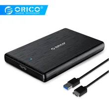 Чехол ORICO HDD 2,5 SATA для USB 3,0, корпус для жесткого диска SSD, коробка для жесткого диска, Тип C 3,1, чехол с поддержкой UASP HD, внешний жесткий диск