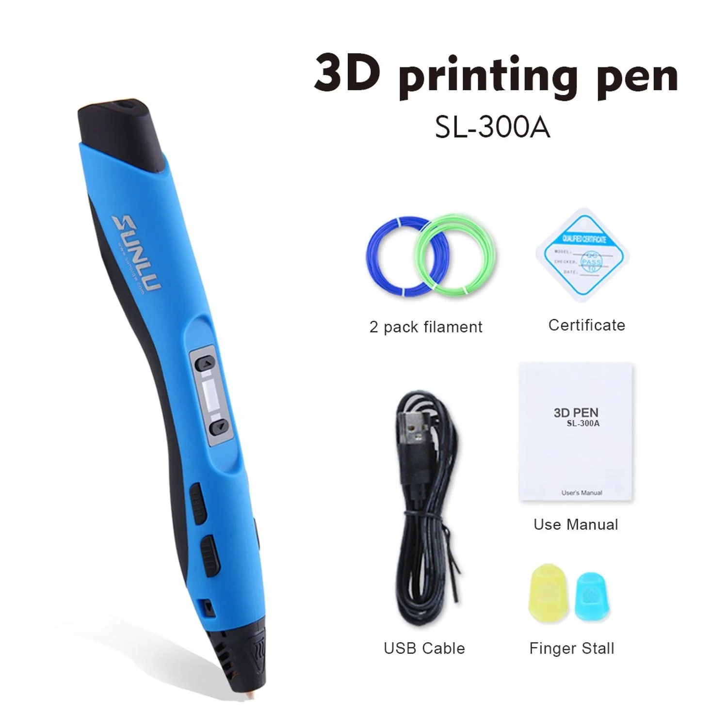 SUNLU SL-300A 3D Printing Pen PLA/ABS/PCL Filament Accessible Ultra-low Temperature Tip No Plugging Educational GiftS | Компьютеры и