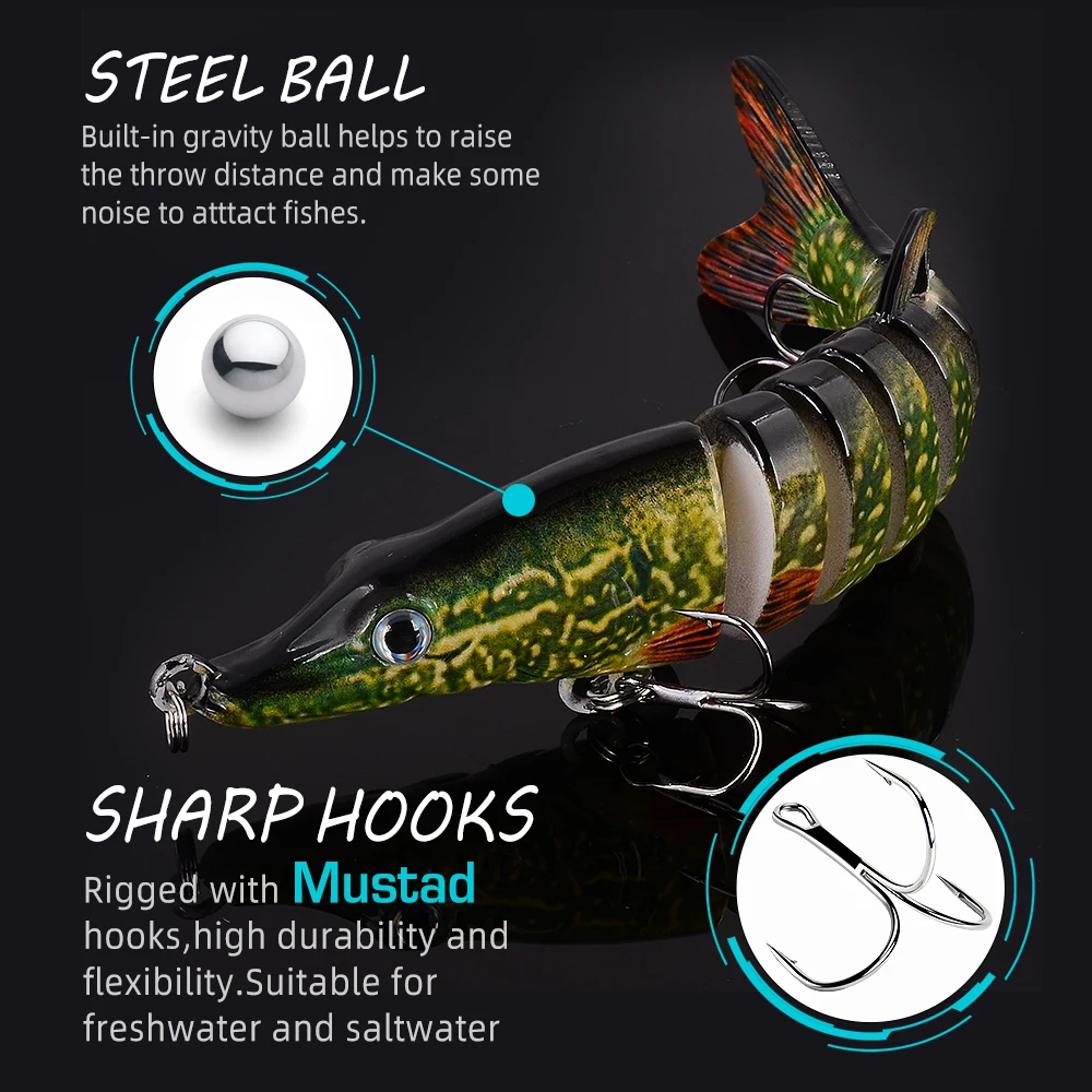 Многошарнирные рыболовные приманки-воблеры приманка для ловли щуки окуня