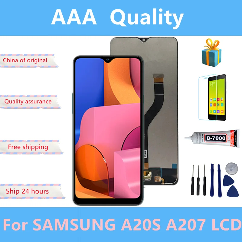 Pantalla LCD Original para SAMSUNG Galaxy A20s, A207, A207F, A2070, montaje de digitalizador con pantalla t&aacute;ctil para Samsung A20S-0