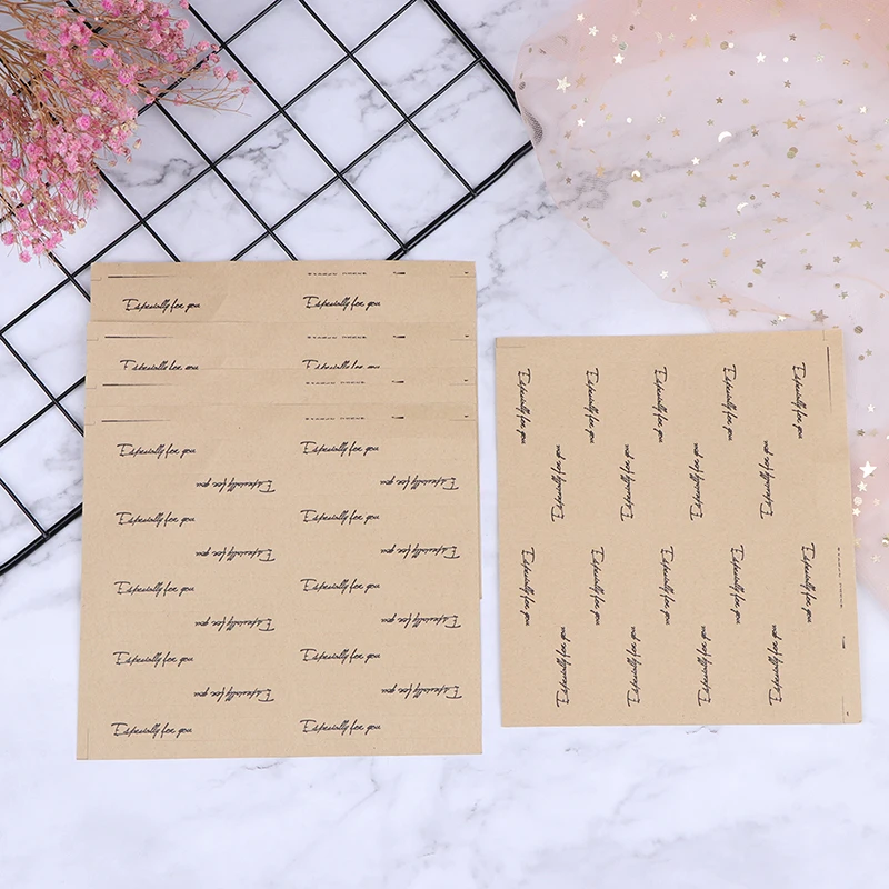 

90pcs Hand made kraft paper seal stickers for handmade DIY bakery package label Adhesive Sticker