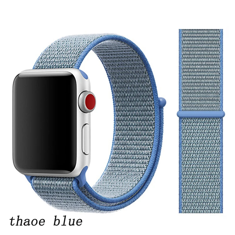 tahoe blue Спортивная петля ремешок apple watch band 42 мм 38 мм apple watch 4 3 band iwatch band 44 мм 40 мм correa pulseira 42 44 нейлоновый ремешок для часов - Цвет ремешка: tahoe blue