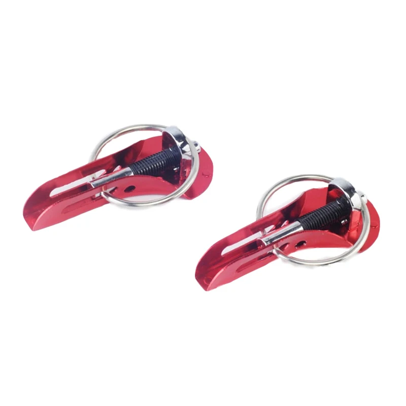 

2PCS Universal Hood Pin/Lock Red Aluminum Mount Bonnet Flip Over Locking Kit
