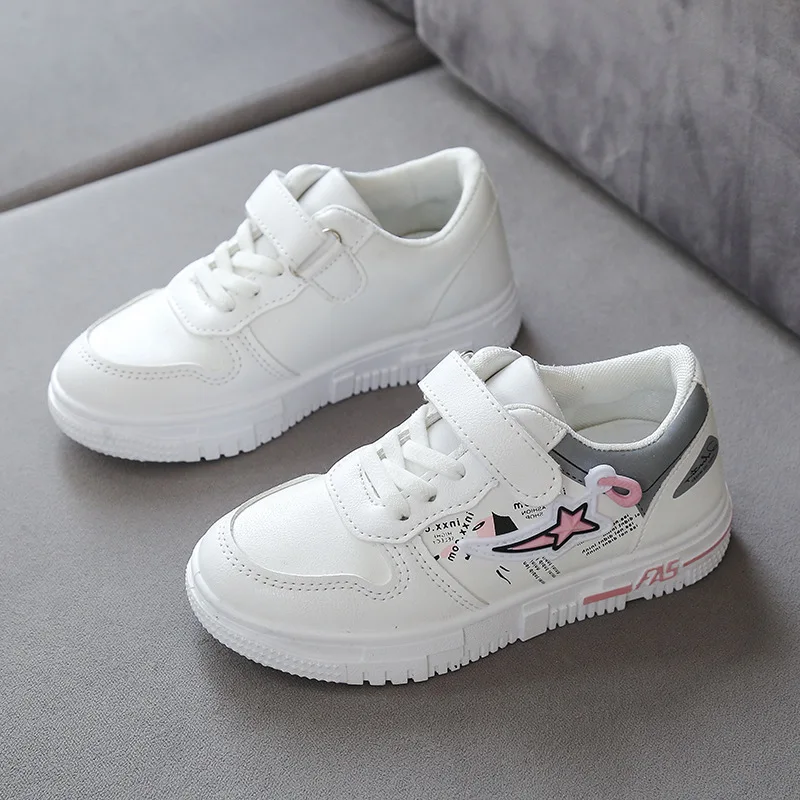 

Белые кроссовки для девочек Белая обувь для мальчиков повседневные кроссовки для больших детей спортивная обувь для учащихся начальной шк...