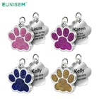 Персонализированная бирка для собак с гравировкой, ошейник для собак, аксессуары, персонализированная идентификационная бирка для кошек и щенков, бирка с именем лапы из нержавеющей стали, подвеска с защитой от потери
