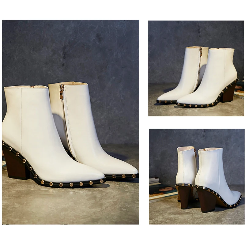 Женские ботинки из натуральной кожи Xiuningyan женские ботильоны на молнии брендовая