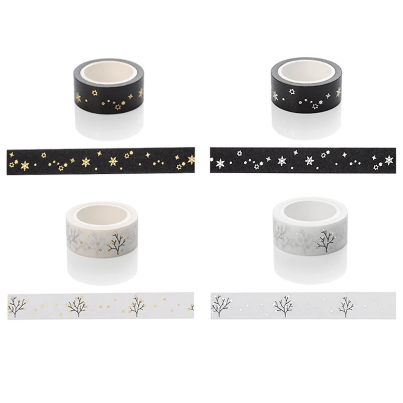 Рождественский подарок черные и белые лента Washi партия клейкая разместил его