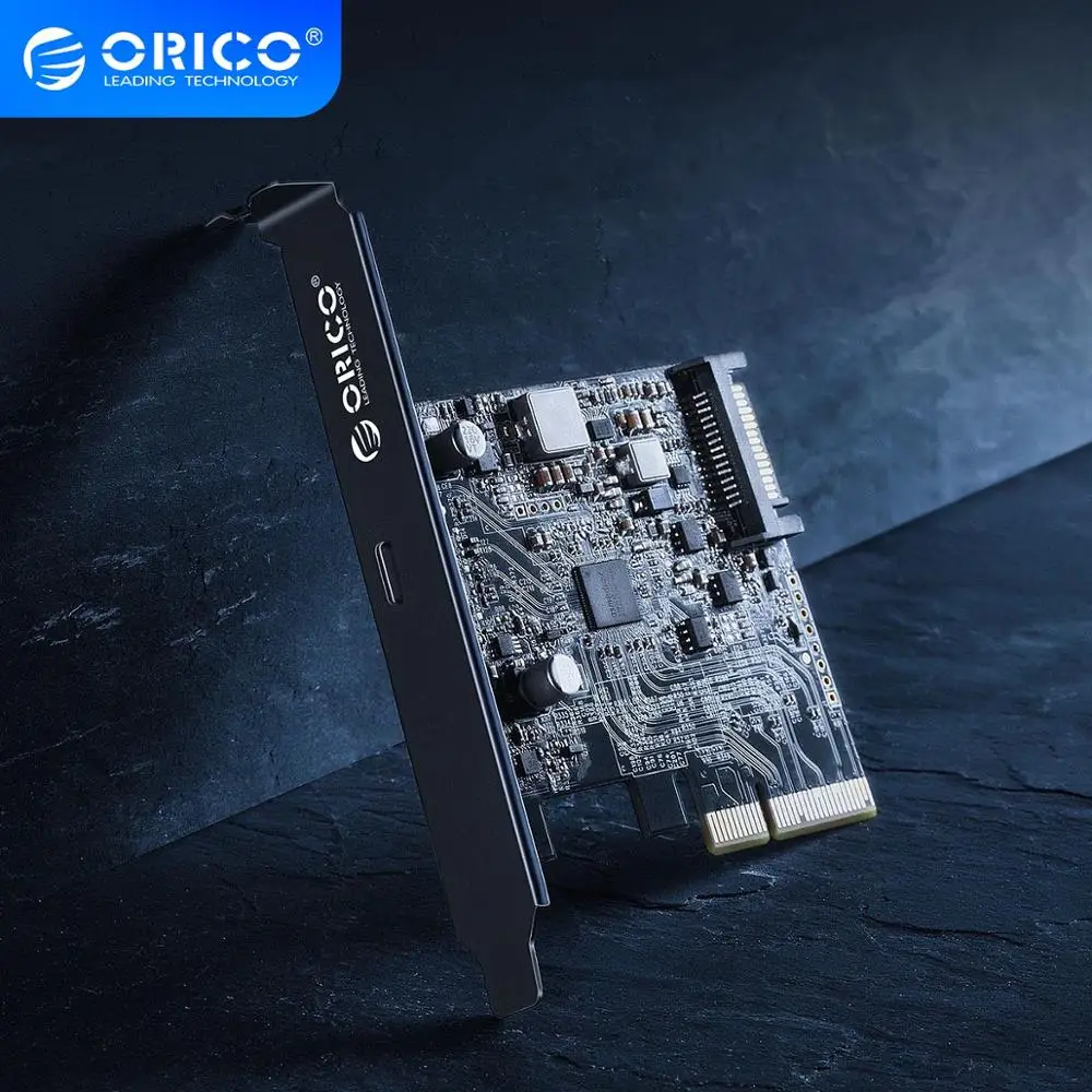 Карта расширения ORICO SuperSpeed 20 Гбит/с PCI-E Express card на Type C 2 порта USB 3 Gen2 с 15pin питанием