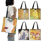 Сумка для покупок Густава Климта с изображением масляных красок, женская сумка, сумка через плечо Kiss Tear La Virgen, повседневная сумка-шоппер большой емкости