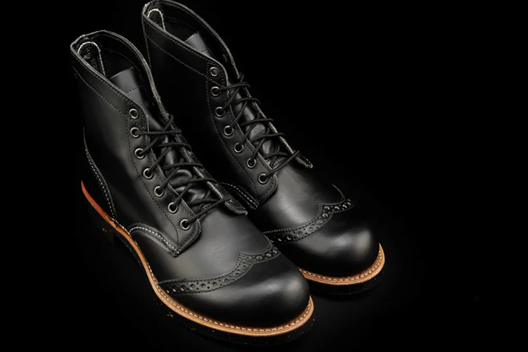 Zapatos de hombre; Европейский стиль; Brock wind; повседневная черная рабочая одежда; короткие ботинки; Мужская и женская кожаная обувь в винтажном стиле; ботинки челси