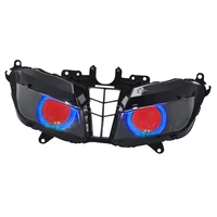 motorcycle hid bi xenon projector conversion headlight assembly blue angel red demon eyes led head lamp for honda cbr600rr 13 18