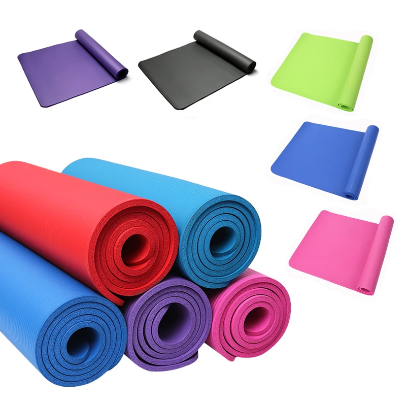 Нескользящие коврики NBR для йоги коврик фитнеса толщиной 10 мм 183X61X1CM гимнастики