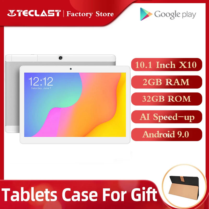 Планшеты Teclast X10 на Android 9 0 10 1 дюйма IPS 1280x800 2 Гб ОЗУ 32 ПЗУ GPS двойная камера Wi Fi AI