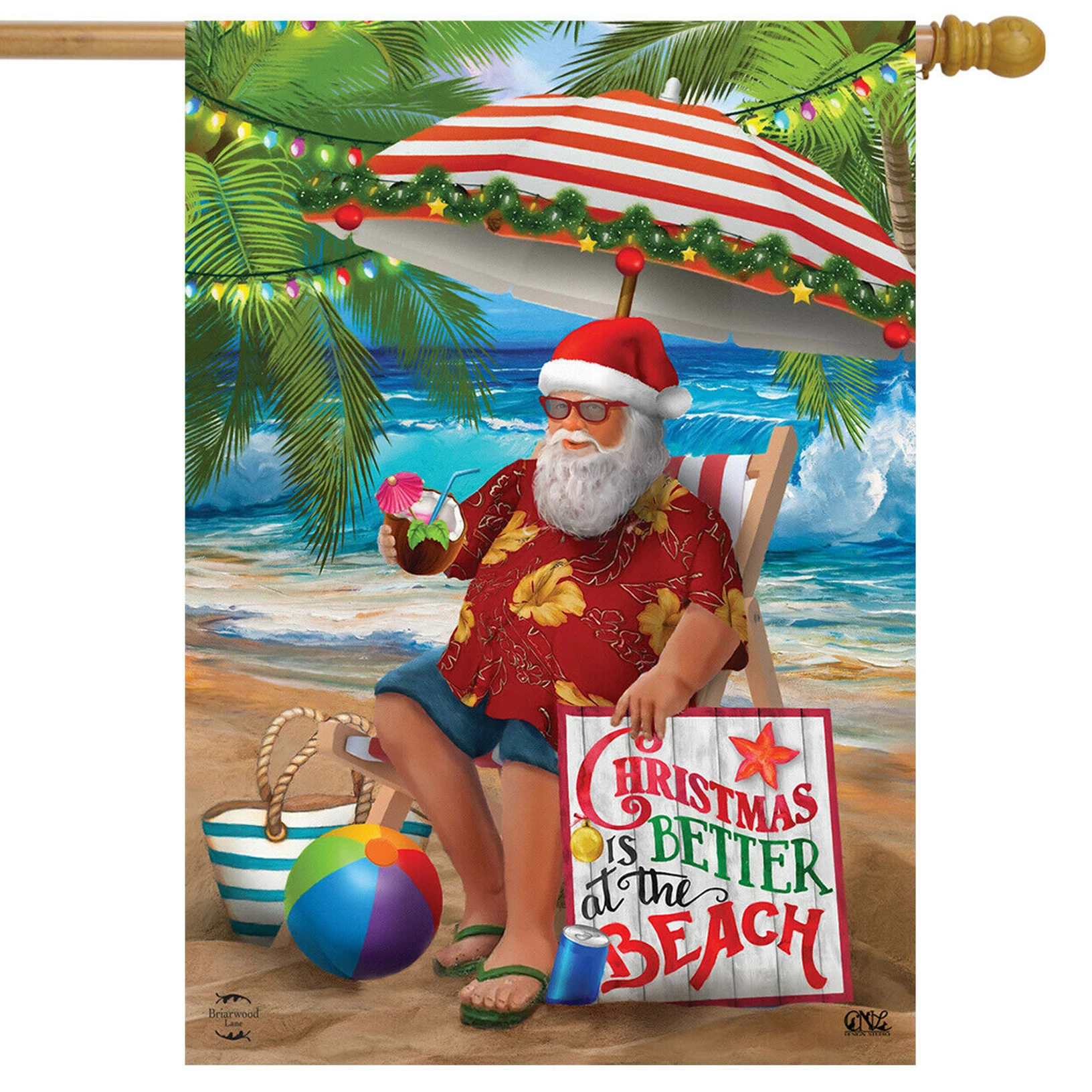 

28x40 Inch Flag Santa Beach Banner