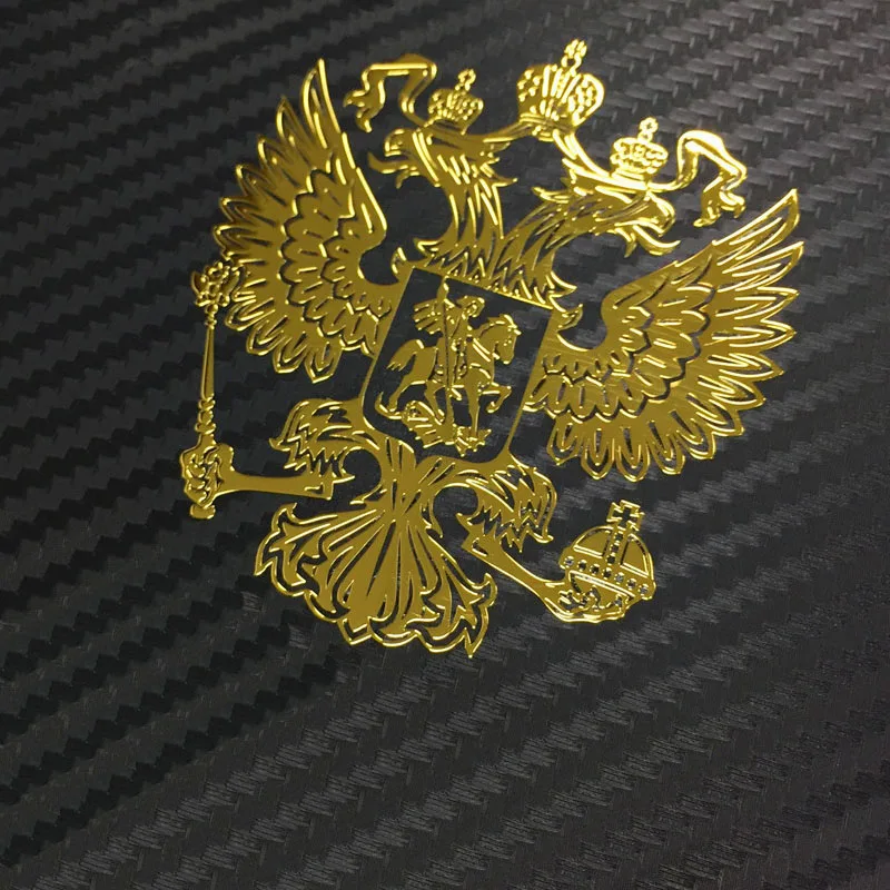 Герб России никелевая металлическая наклейка для автомобиля с эмблемой орла