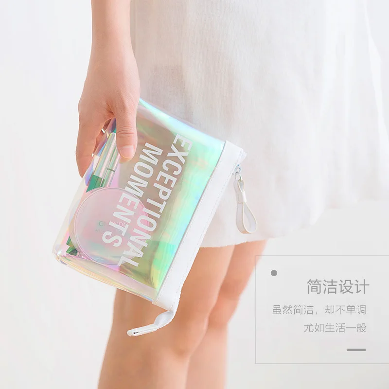 

PVC Transparent Waterproof Portable Cosmetic Storage Bag Travel Organize Large Capacity Multi-style Colorful Hand Cosmetic Bag