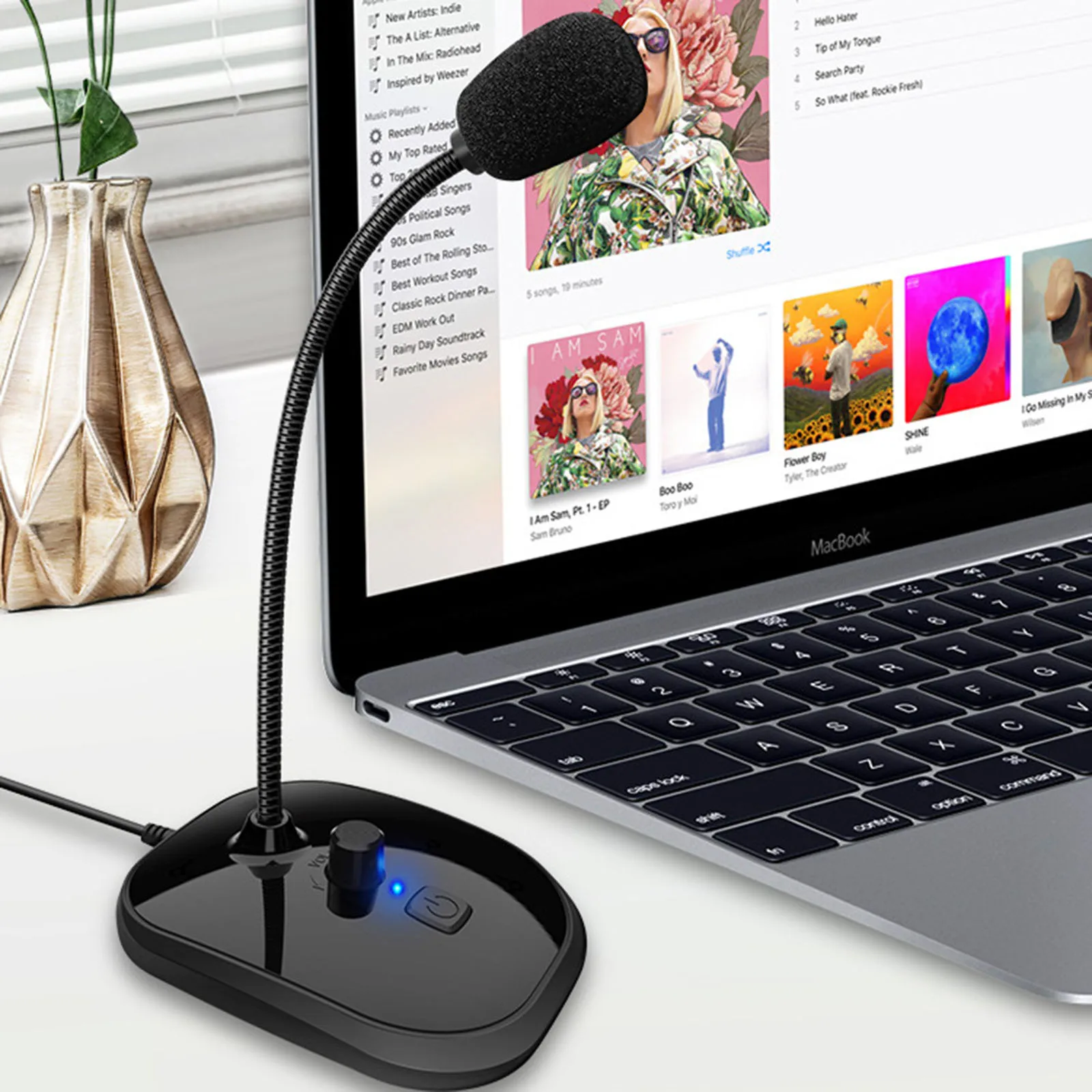 

Настольный микрофон USB с кнопкой отключения звука, конденсаторный микрофон для ноутбука, компьютера, ПК для записи игр