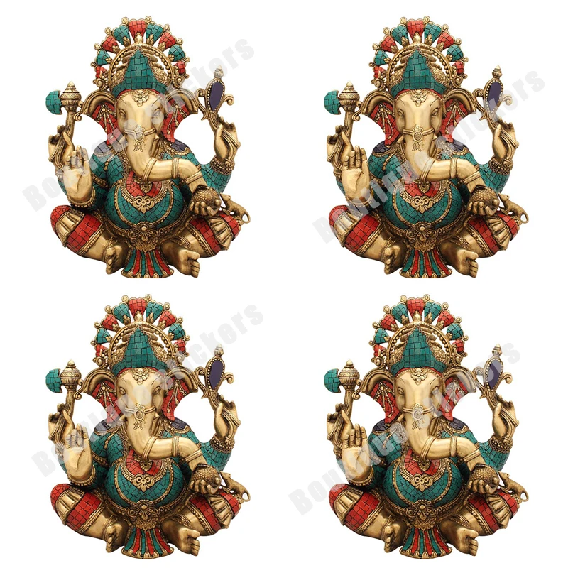 

4X Ganesha Car Sticker Waterproof Suitcase Vinyl Material Motorcycle Helmet Car Exquisite Decal Notebook Trolley Caravan