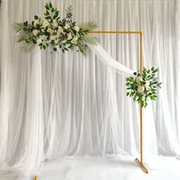 Wedding Arch Background Frame Wrought Iron Flower Stand Custom Home Birthday Party Background Wall Decorative Shelf Gold White