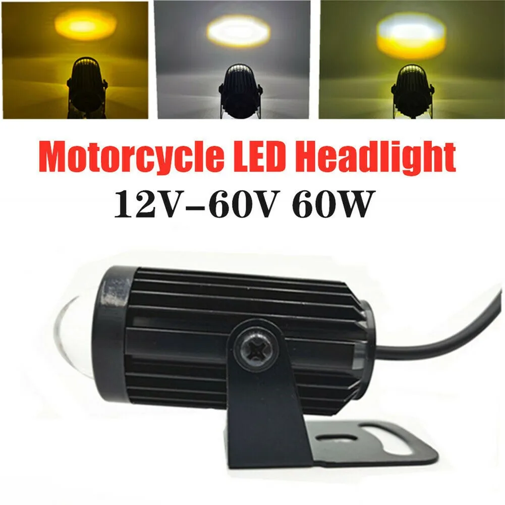 

1pc Motorcycle LED Light Headlight 60W Fog Driving Spot Lamp With Bracket Waterproof Light Motorbike Accessories