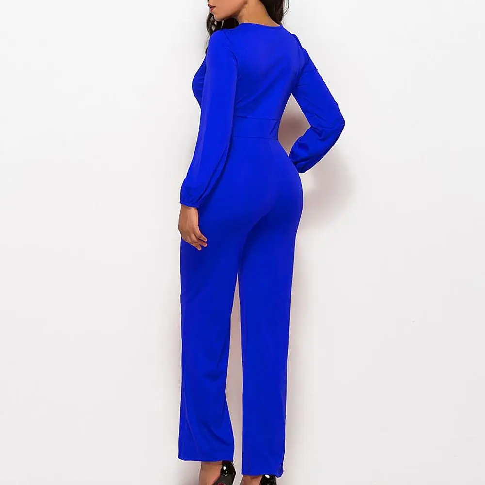 Женский эластичный комбинезон с широкими штанинами Модный облегающий высокой