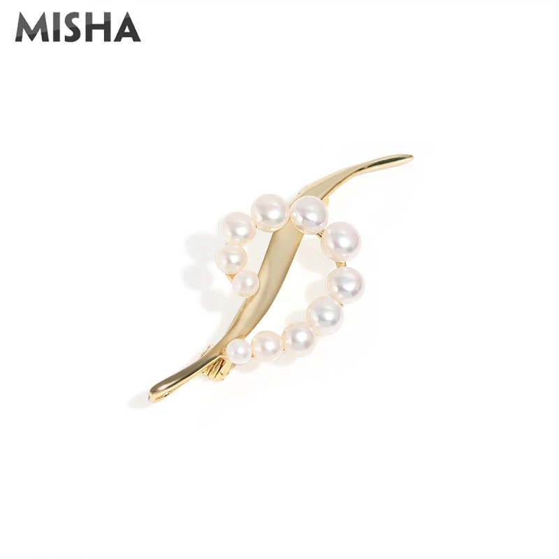 

Брошь MISHA с натуральным жемчугом, булавки для женщин, модные ювелирные изделия, броши, булавки, элегантный высококачественный подарок для же...