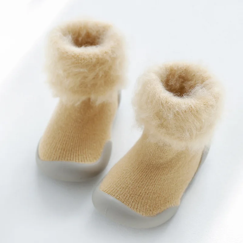 

2020 New baby boots terry and velvet floor shoes Baby toddler anti-slip floor socks terry mid-tube floor shoes baby booties