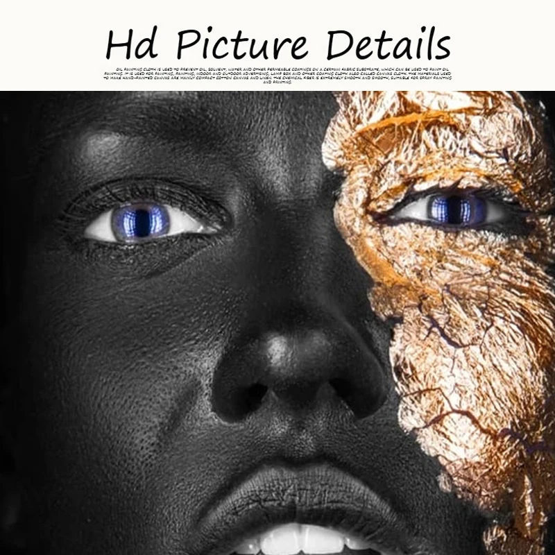 

African Black and Gold Woman Art Canvas Paintings Girl Posters and Prints on Canvas Wall Pictures for Living Room Cuadros Decor