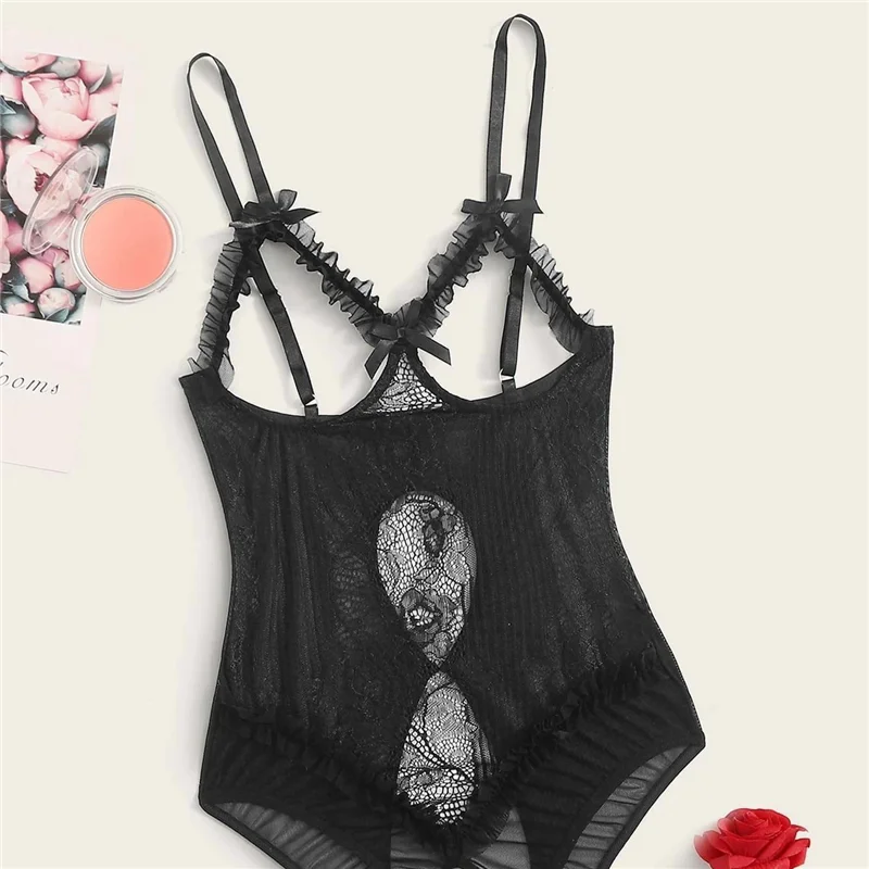 Сексуальное женское нижнее белье большого размера комбидресс с V-образным