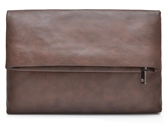 Простой модный мужской маленький портфель шикарная Сумка-конверт из мягкой кожи