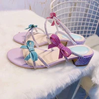 luxury brand designer new bow high heel women slides round head women sandals high quality ladies shoes outdoor platformsandals