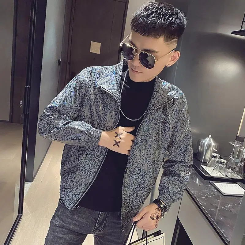 

Coat Men 's 2021 Spring And Autumn Youth Lapels Long-Sleeved Cardigan Jacket