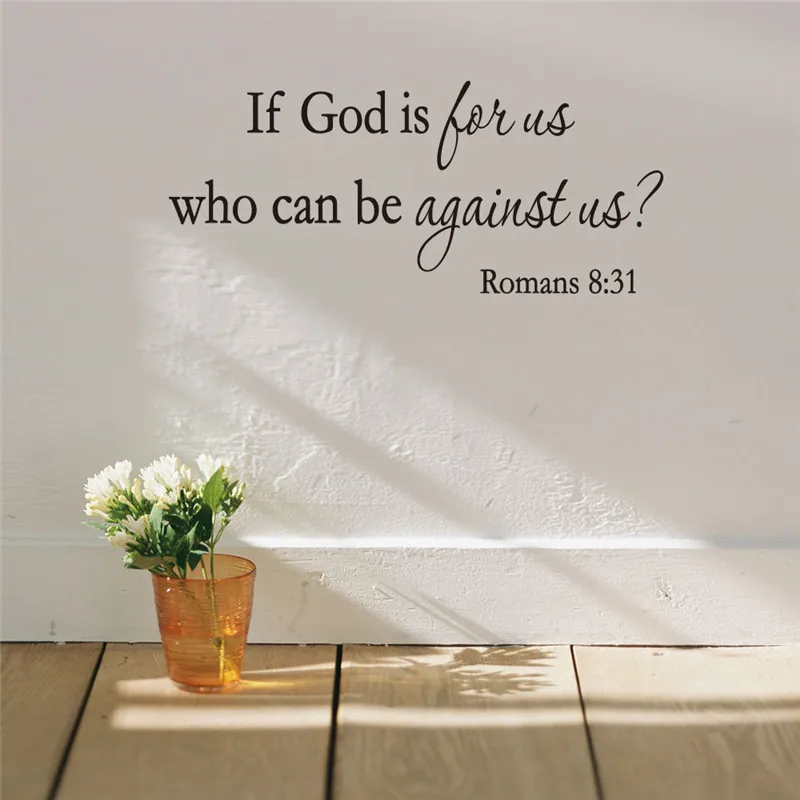 Наклейки на стену для комнат серия из Библии стихи украшения дома если Бог 8:31 |