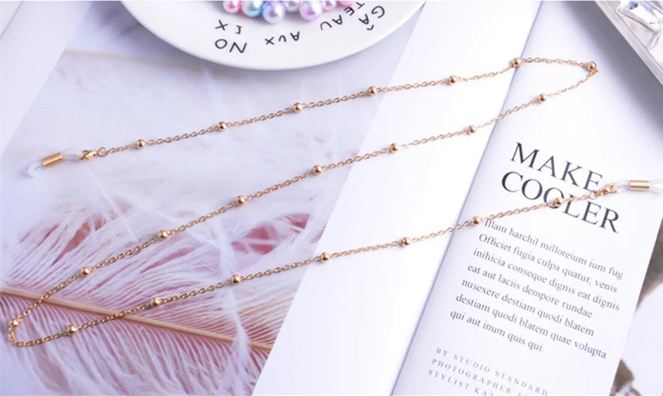 Модные женские очки золотого и серебряного цвета цепочки для очков ожерелье с