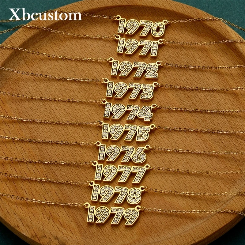 Ожерелья из нержавеющей стали с номером года на заказ для женщин и мужчин