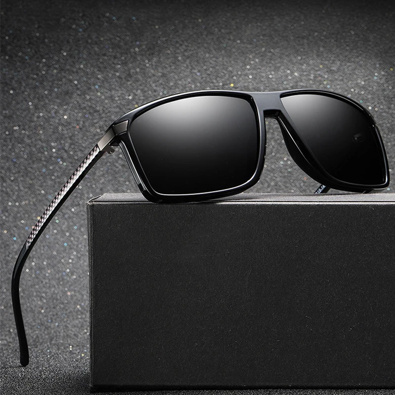 Модные мужские Ретро квадратные поляризационные TR90 солнцезащитные очки для