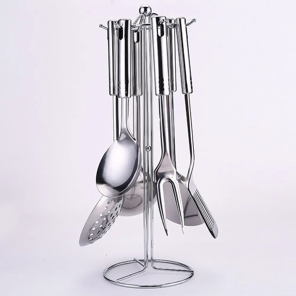 Современная столешница из нержавеющей стали с 6 крючками вращающаяся кухонная