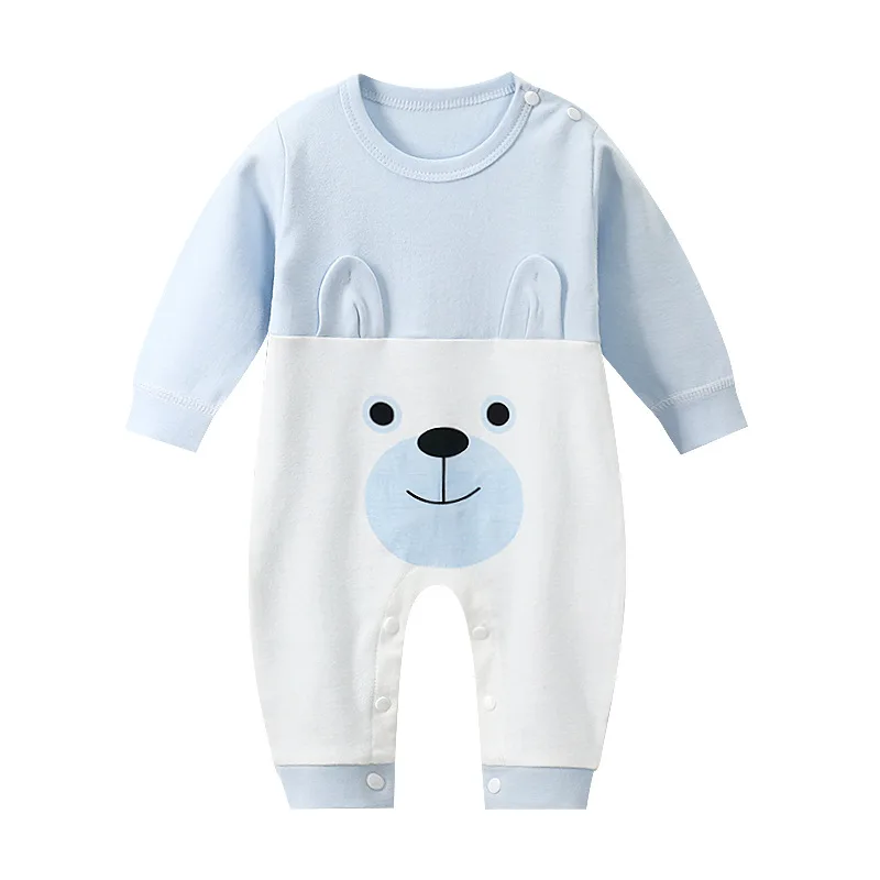 

ZWY364 Baby Spring Autumn Clothing Newborn Infant Baby Boy Girl Cotton Romper Knitted Ribbed Jumpsuit Solid Clothes Warm Outfit