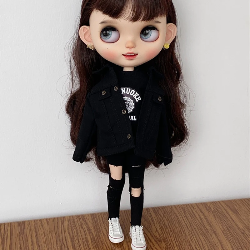 Фото Одежда Blythe, модная розовая джинсовая одежда и джинсовая куртка для Blythe Azone 1/6, аксессуары для кукол, 1 шт. №4