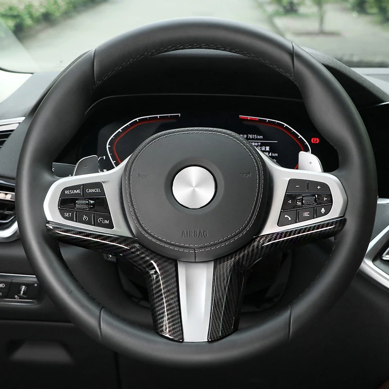 

Для BMW X5 G05 2019 2020 углеродное волокно стиль рулевое колесо панель Крышка ободок отделка вставка знак молдинг Гарнир