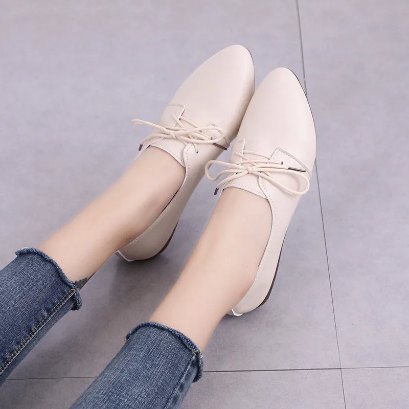 

New Big Size 2021 Spring Women Flats Shoes Women Genuine Leather Flats Ladies Shoes Female Cutout Slip on Ballet Flat Loafers