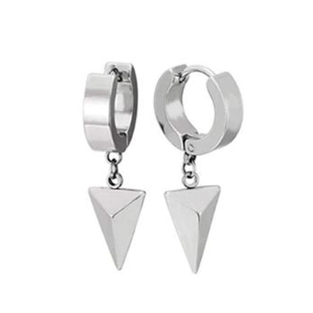 Корейские крутые серьги в стиле панк для мужчин и женщин треугольные висячие из