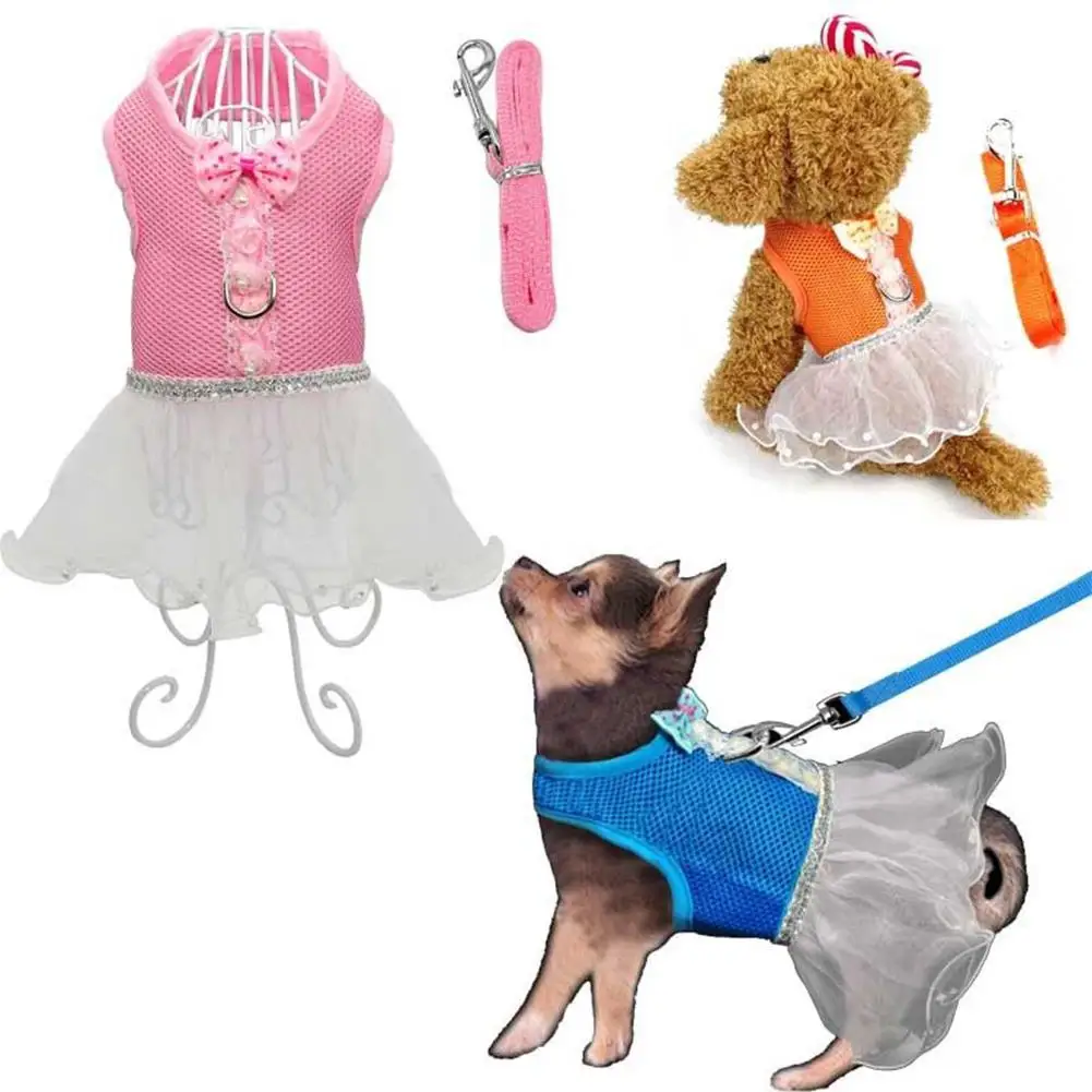 Hobbyлейн Изысканная сетка собачья грудь поводок домашнее животное платье юбка