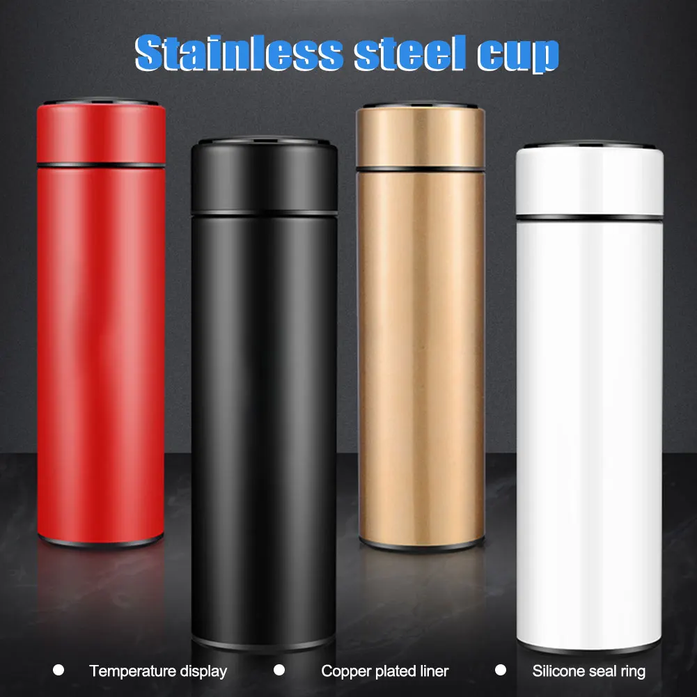 500 мл бутылка для воды вакуумный термос с измерением температуры ЖК дисплей