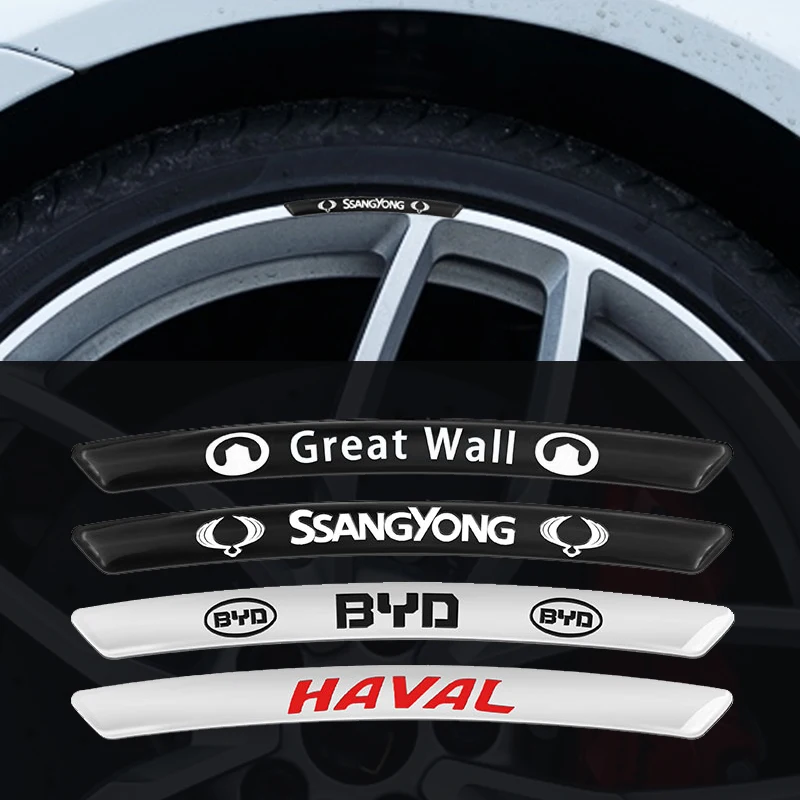 

4Pcs Car Wheel Rim Stickers Stripe Wheel Hub Decals Car Accessories For Abbas Abarth Punto 124 125 500 Stilo Ducato Car Styling