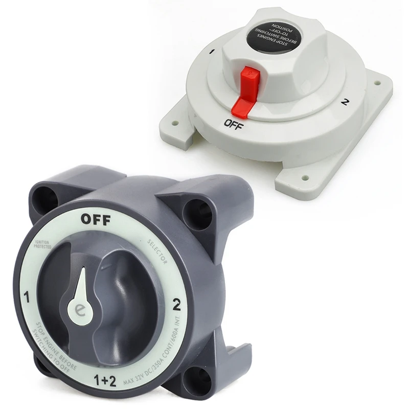 

2 Pcs Dual Boat Battery Selector Switch Disconnect Power Cut Off on for Marine Boat, 350A & 360A