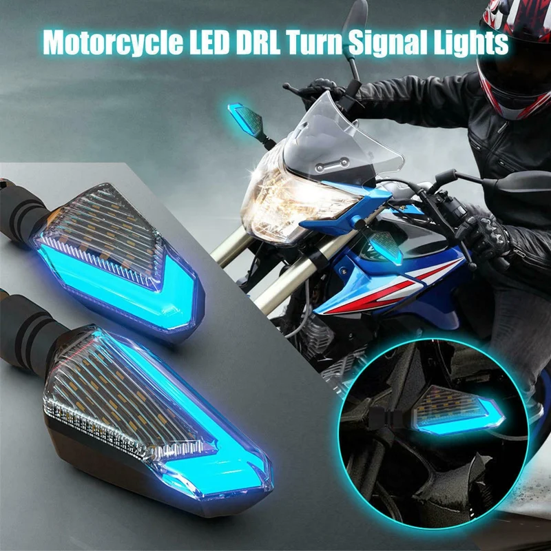 

Дневные ходосветильник огсветильник для Модифицированных мотоциклов, 2 шт., два цвета, 22 светодиода