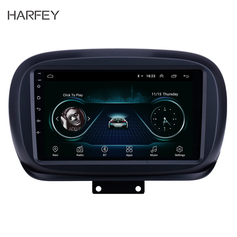 Harfey " HD сенсорный автомобильный мультимедийный плеер для- Fiat 500X Android 8,1 gps навигация автомобильное радио Поддержка SWC Carplay