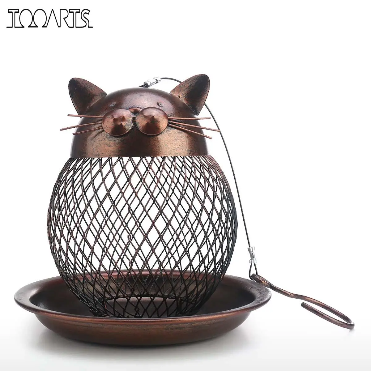 Кормушка для птиц в форме кошки винтажное уличное украшение ручной работы вилла